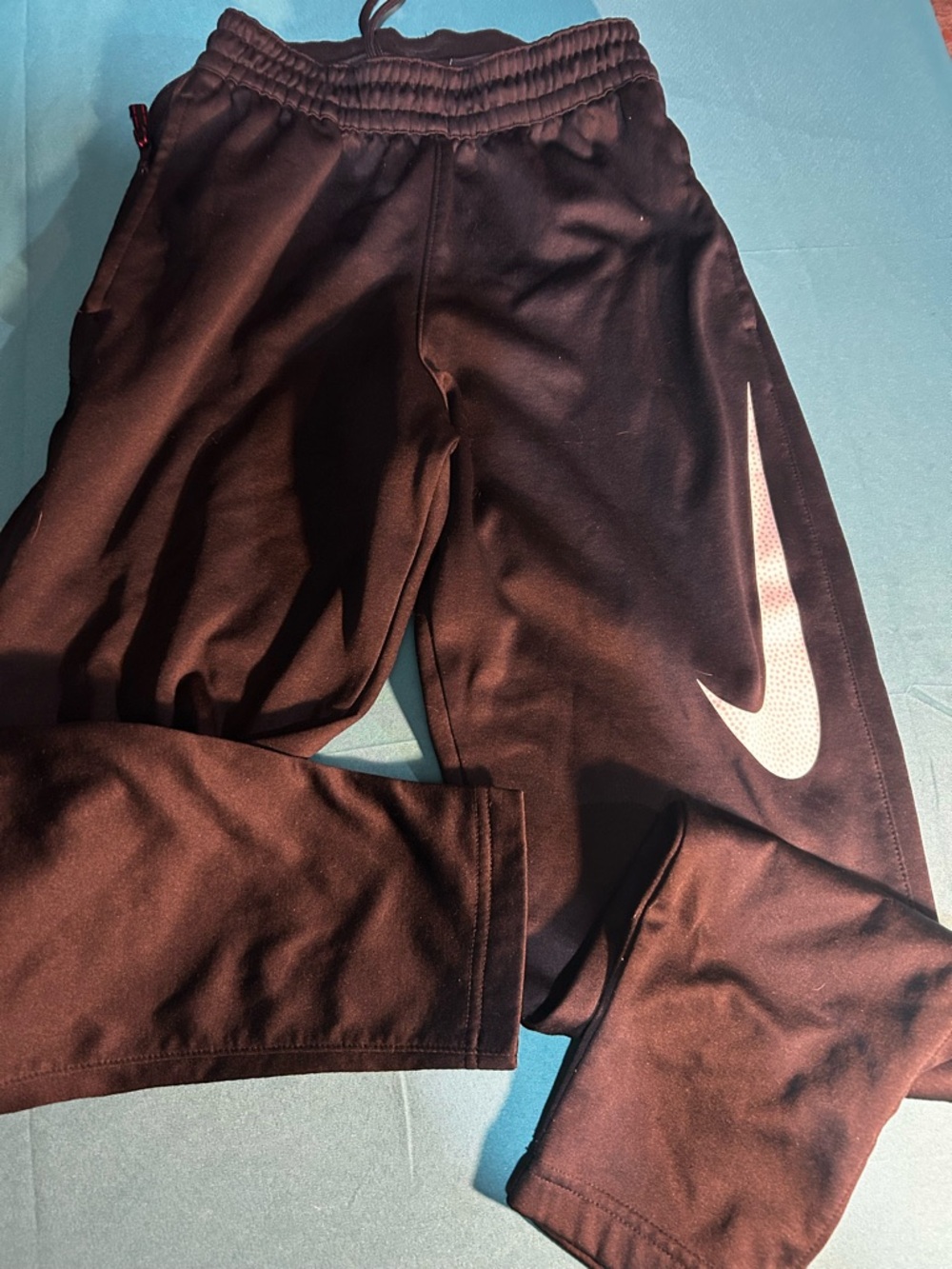Nike Kids Black Jogger Pants with White Swoosh